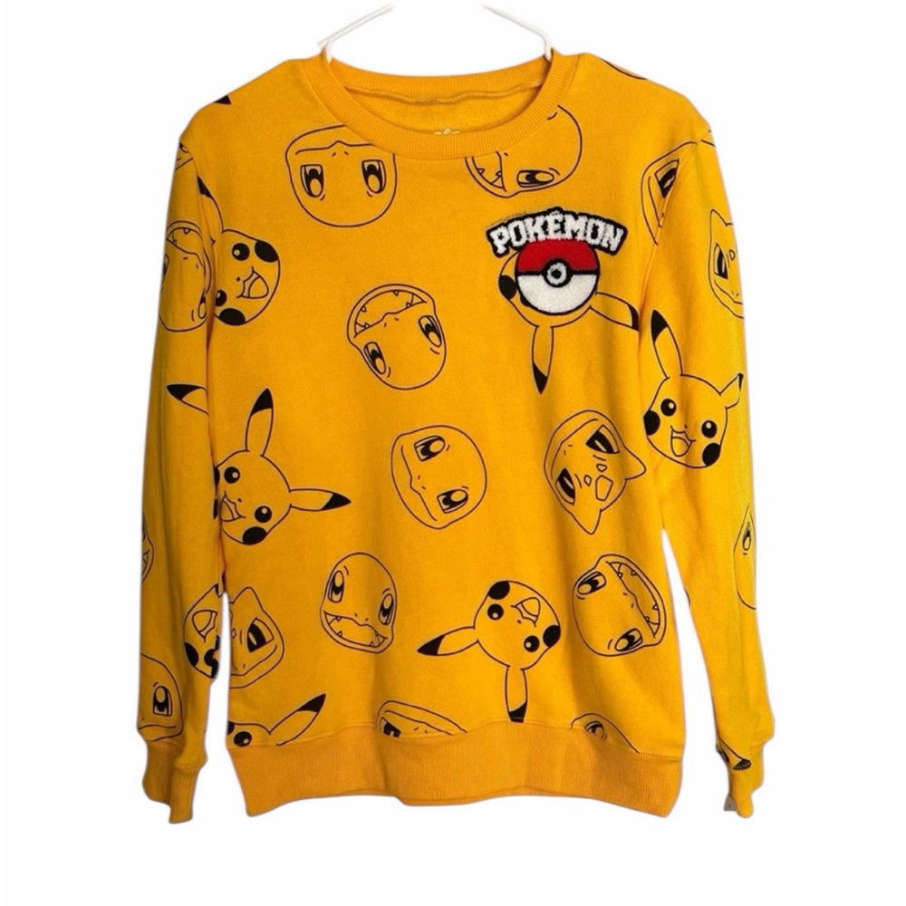 POKEMON PIKACHU BOYS CREWNECK SWEATSHIRT W/EMBROIDERY - LARGE - NWT